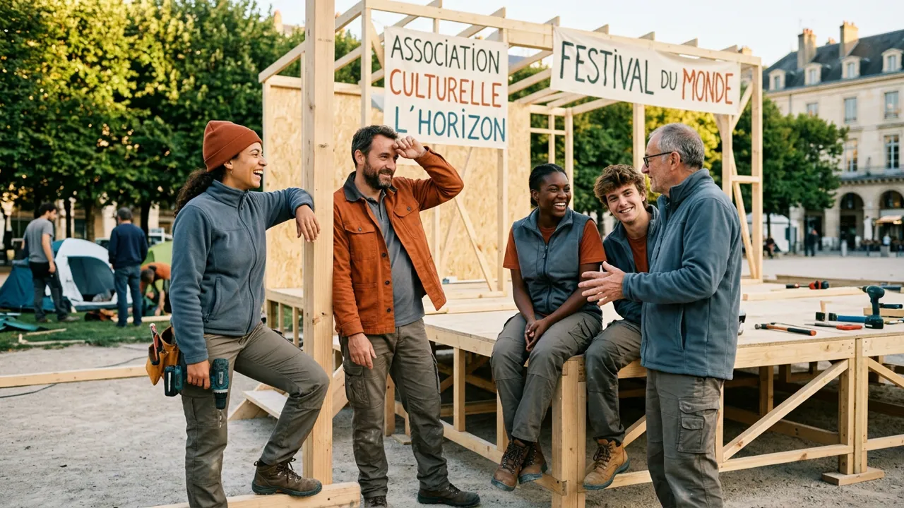 Équipe de volontaires formés aux règles de sécurité scénique
